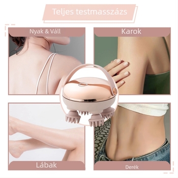 Fejmasszírozó gyúrás masszázzsal, újratölthető, gombos vezérlés, GX-610