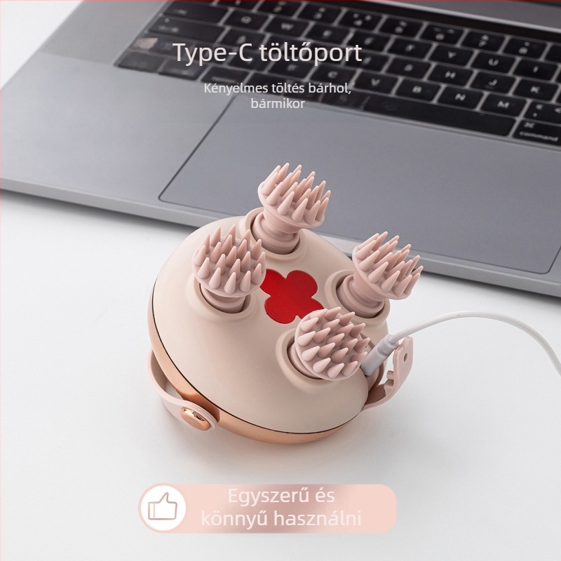 Fejmasszírozó gyúrás masszázzsal, újratölthető, gombos vezérlés, GX-610