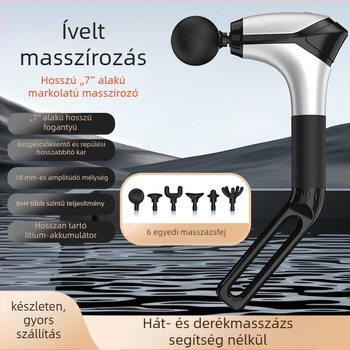 Fascia masszírozó nyakcsatlakozóval, magas frekvenciájú vibráció, 6 fej, LCD kijelző, 5+ sebesség, alacsony zajszint 36 dB alatt