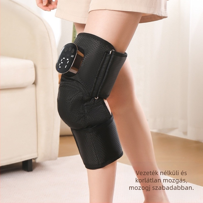 Elektromos térdmelegítő és masszírozó, önmelegedő, 40–60°C, 5W, 7.4V, vezeték nélküli vezérlés, 3 fűtési szint