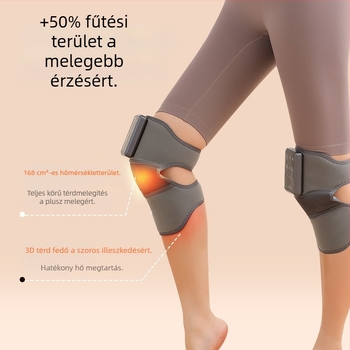 Vezeték nélküli térdmasszírozó fűtéssel — 3.7V, 7W, 45–65°C, 270 g, multipontos masszázs