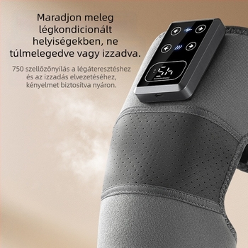 Vezeték nélküli térdmasszírozó fűtéssel — 3.7V, 7W, 45–65°C, 270 g, multipontos masszázs