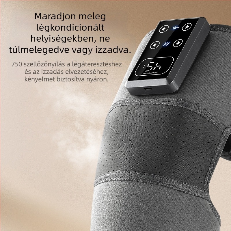 Vezeték nélküli térdmasszírozó fűtéssel — 3.7V, 7W, 45–65°C, 270 g, multipontos masszázs