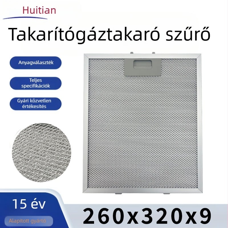 HT01 Európai stílusú páraelszívó szűrő alumínium olajleválasztó hálóval, 170 g