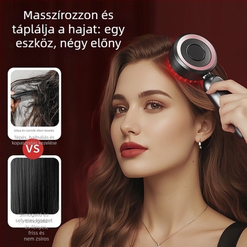 Fejbőrrmasszírozó fésű, USB-s tápellátás, 3 sebességű vibrációs masszázs, modell KX-330