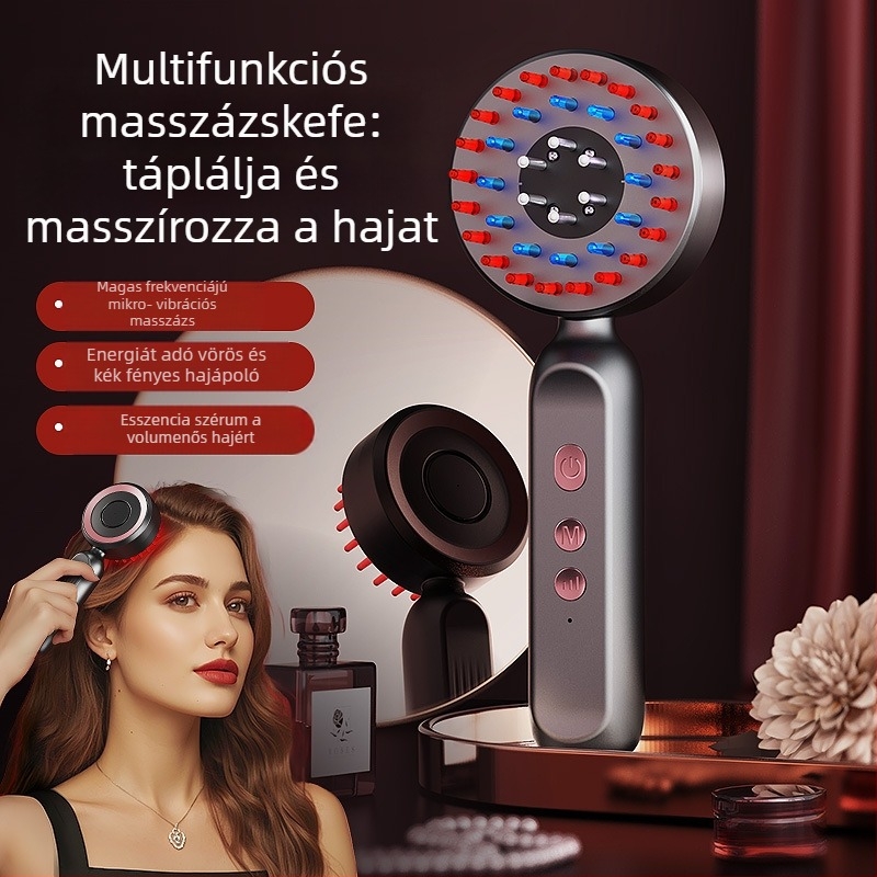 Fejbőrrmasszírozó fésű, USB-s tápellátás, 3 sebességű vibrációs masszázs, modell KX-330