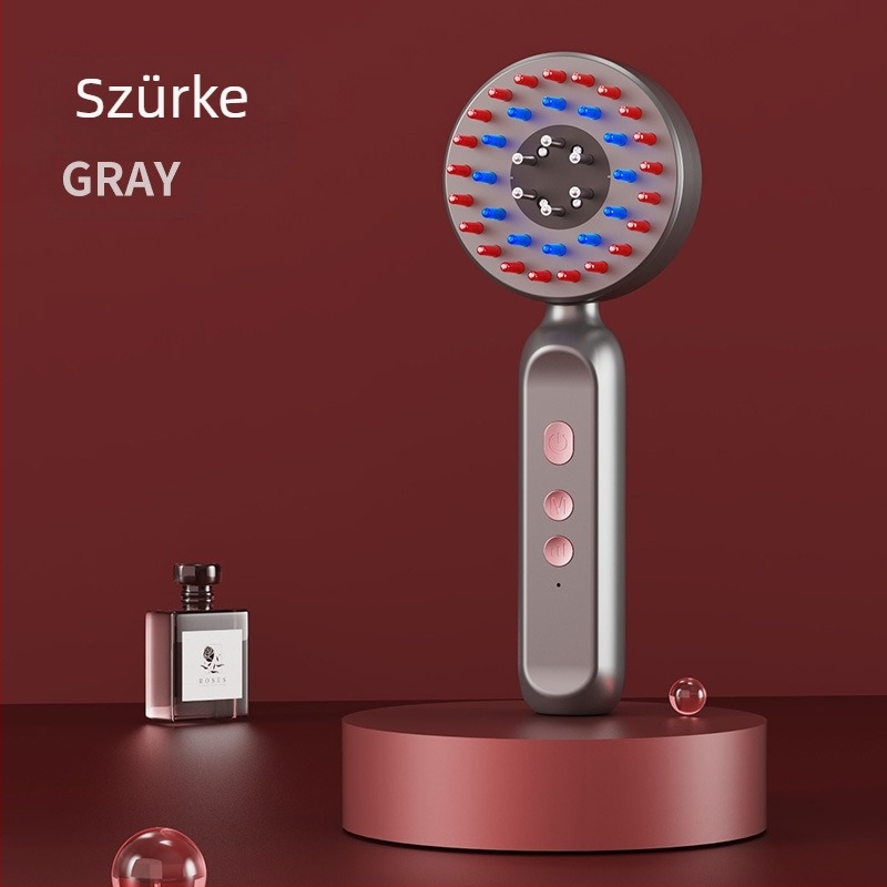 Fejbőrrmasszírozó fésű, USB-s tápellátás, 3 sebességű vibrációs masszázs, modell KX-330