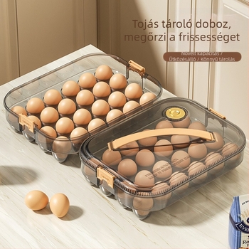 Tojás tároló doboz a hűtőbe – egyszerű műanyag, tojás rendező, friss marad, zárható