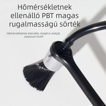 Espresso kávéfőző gőztisztító kefé – levehető fej, műanyag, égés elleni védelem, zsírtalanítás és szennyeződés eltávolítása