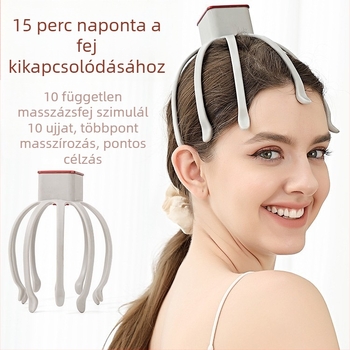 Fejmasszírozó vibrációval a fejbőr ellazítására és alvás támogatására – újratölthető, teljesen automata, többdimenziós kialakítás