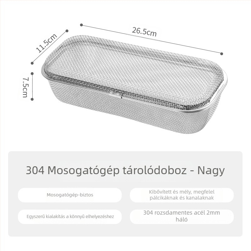 304 rozsdamentes acél hálós evőeszköztartó doboz – többfunkciós konyhai eszköz, modern minimalista stílus, felhasználási kör: 20811779027
