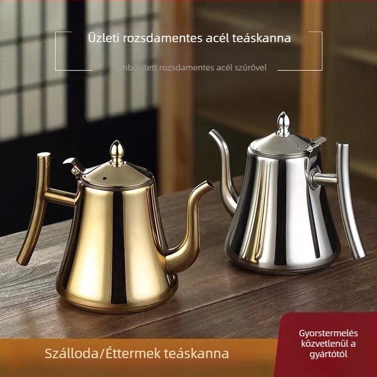 Weiyacang vastag rozsdamentes acél teáskanna szűrővel, sík aljzatú, ideális tea, kávé és hideg vízhez