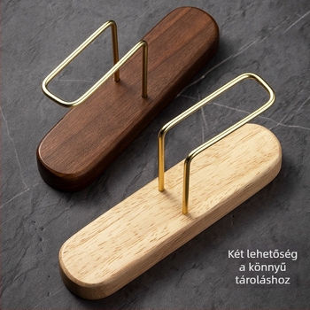 Kávéfilter tartó, függőleges V-formájú, univerzális, diófából és rozsdamentes acélból, V60 szűrőpapírokhoz