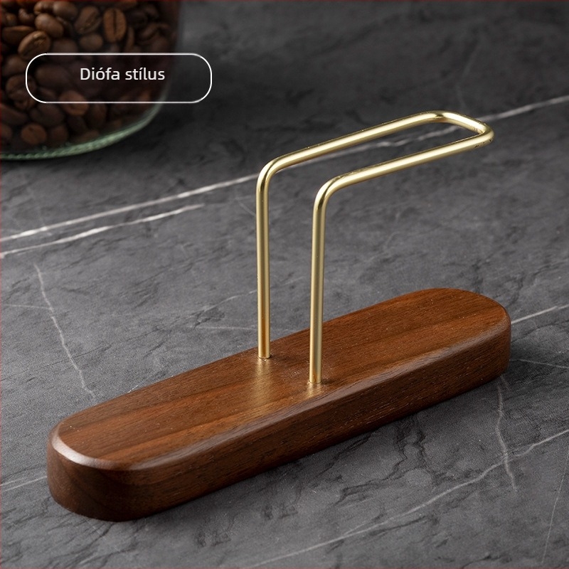 Kávéfilter tartó, függőleges V-formájú, univerzális, diófából és rozsdamentes acélból, V60 szűrőpapírokhoz