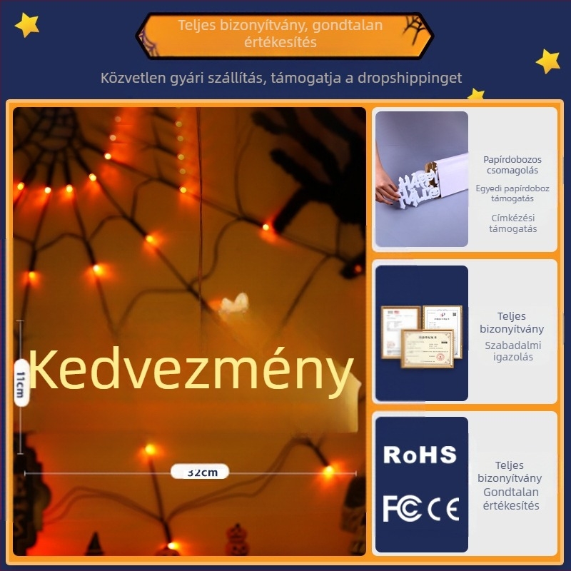 Halloween betűs lámpa szívófejjel – Műanyag, Függő dekoráció ablakhoz, oldalelrendezési elem, stílus 384232785