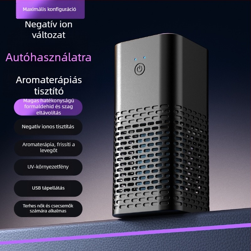 Autóba való aromaterápiás levegőtisztító – Modell AP-1288, 2W, USB tápellátás, 5V