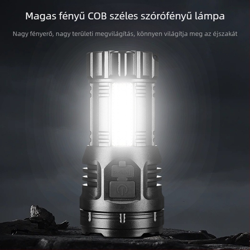 Kilenc szemű szörny dizájnú mini műanyag zseblámpa, oldalsó világítás, COB LED, mágneses farok, oldalsó csipesz