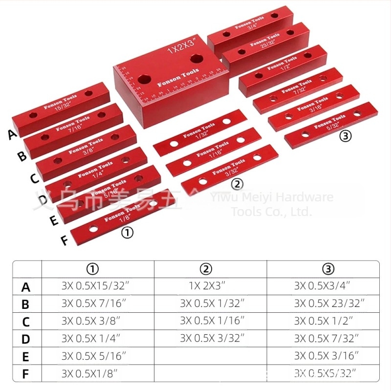 Alumínium magasságmérő blokk készlet — Pontos szerelőrúd mérőeszköz planírozókhoz és asztali fűrészhez