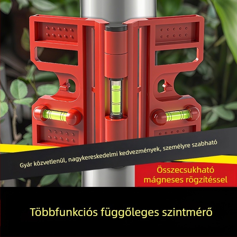 Többcélú oszlopszintező összecsukható vertikális rúddal és korláttal, kiváló precizitású acélszerkezetes szerelési eszköz (Level gauge)