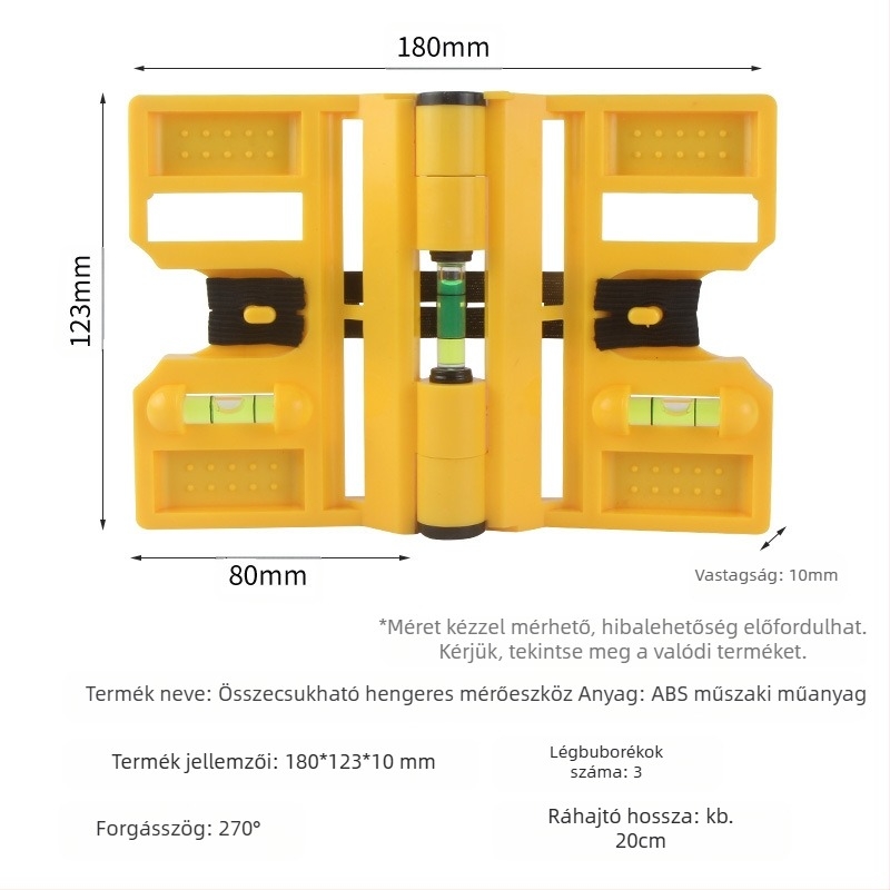 Többcélú oszlopszintező összecsukható vertikális rúddal és korláttal, kiváló precizitású acélszerkezetes szerelési eszköz (Level gauge)