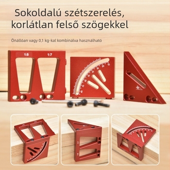 Onkel.J Faipari 45°-os szögjelölő és 90°-os vonalzó, kör középponti jelzővel