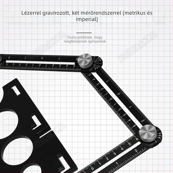 Hatoldalas összecsukható vonalzó csempe-nyílásokhoz, univerzális kőműves pozicionáló eszköz, szögmérő, alumíniumötvözet