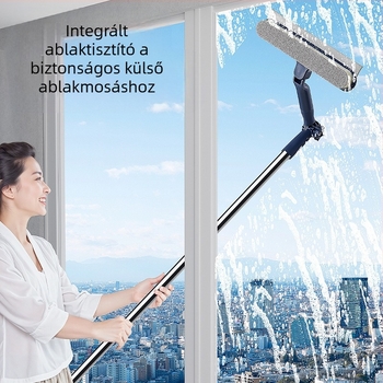 Rozsdamentes acélból készült, kétoldalas ablaktisztító és üvegkaparó háztartási használatra