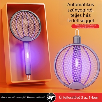Elektromos szúnyog-ütő - összecsukható 4 az 1-ben, újratölthető, LED világítás, beépített akkumulátor 501–800mAh