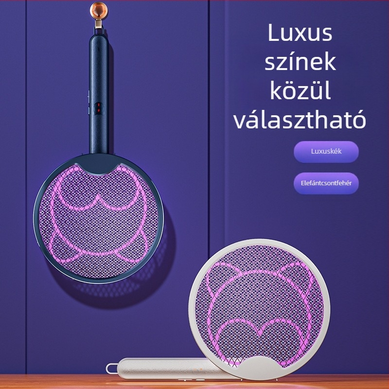 Összecsukható elektromos szúnyogcsapó, beépített 501–800 mAh akkumulátorral, 180°-os forgás, 21–30 m² lefedettség, NiZnFe háló