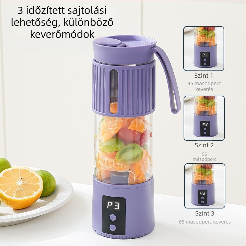 Elektromos gyümölcslé pohár, 20001–22000 rpm, öt vagy több pengével, kapacitás 1001–1500 ml, beépített akkumulátor, 10W teljesítmény