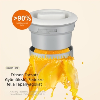 Hordozható gyümölcscentrifuga 18000 rpm, 150 W, rozsdamentes acél belső tartály, levehető akkumulátor, kapacitás legfeljebb 400 ml