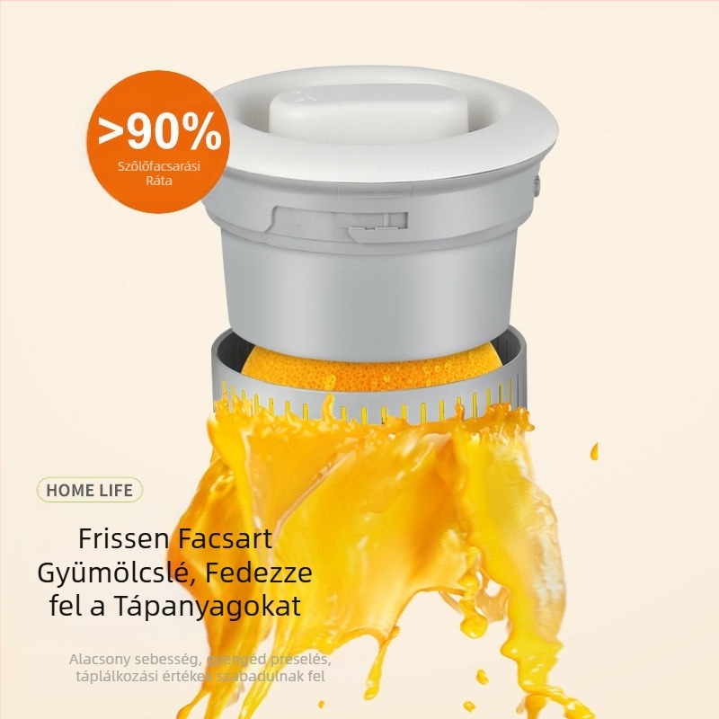 Hordozható gyümölcscentrifuga 18000 rpm, 150 W, rozsdamentes acél belső tartály, levehető akkumulátor, kapacitás legfeljebb 400 ml