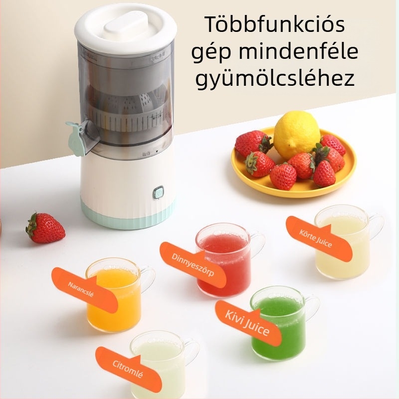 Hordozható gyümölcscentrifuga 18000 rpm, 150 W, rozsdamentes acél belső tartály, levehető akkumulátor, kapacitás legfeljebb 400 ml