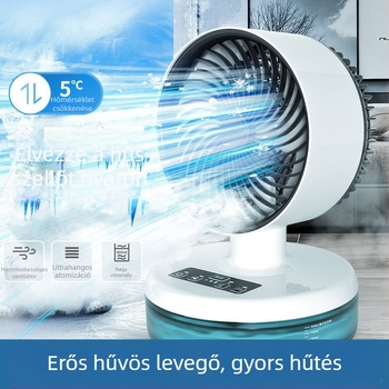 USB asztali hajlított levegőáramlás ventilátor, csendes turbina kialakítás, 3 sebesség, 21×21×32 cm