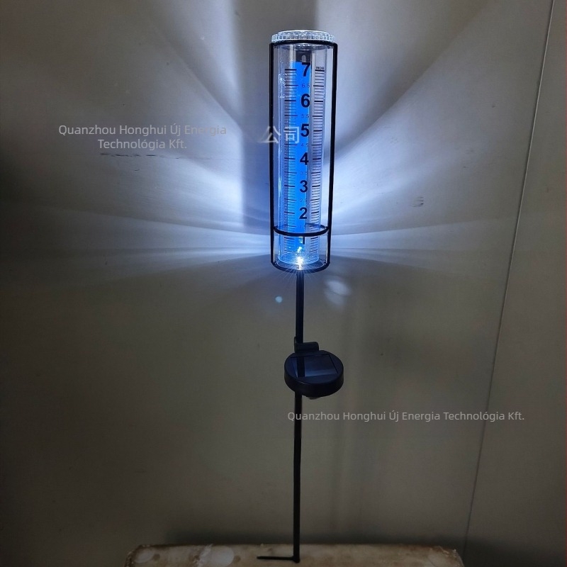 Műanyag esőmérő mérőedénnyel, 7 hüvelykes skálával, modell B001, tömeg 0,1 kg, kültéri használatra