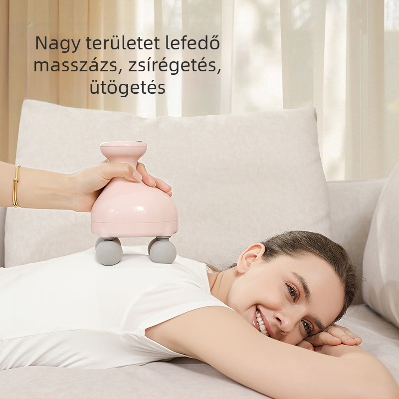 Kézi Fascia Gun masszírozó nyakhoz, vállakhoz és a testhez, 4 fejű elektromos perkuszív masszírozó LCD-vel, 5+ sebességfokozat, beépített 500–800 mAh akkumulátor, zaj 46–70 dB