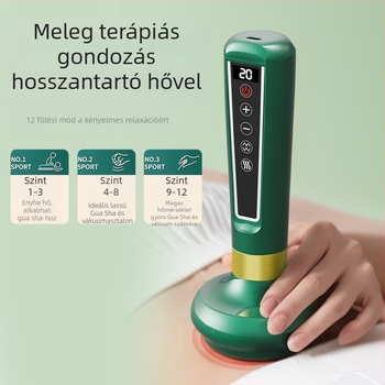 Intelligens negatív nyomású vákuumos készülék a cuppinghez és scrapinghez, melegítéssel, meridián kefével, töltéssel és gombos vezérléssel