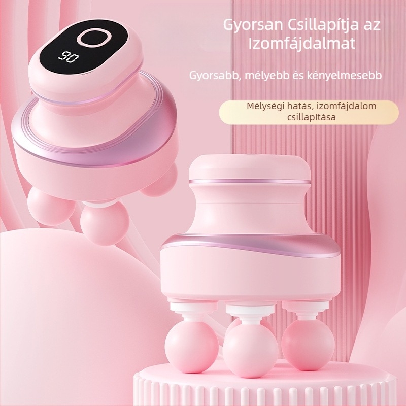 Elektromos masszírozó - négyfejes, brushless motor, csendes működés, 5+ fokozat, beépített 2000-4000 mAh akkumulátor, 1-3 h üzemidő