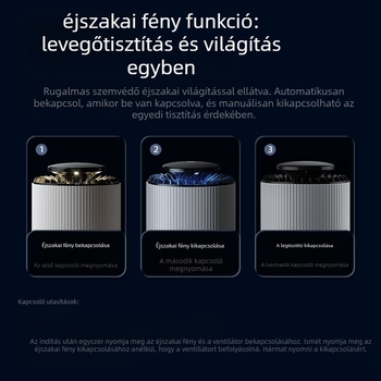 Otthoni légtisztító – Formaldehid eltávolítása, alacsony zaj (<36 dB), 50 m³/h légáramlat, 10 m²-es lefedettség, Kompozit szűrő