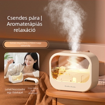 Otthoni aromaterápiás párásító-diffúzor – csendes USB tápegység, 2 W, 10–20 m², 0,5 L alatti tartály