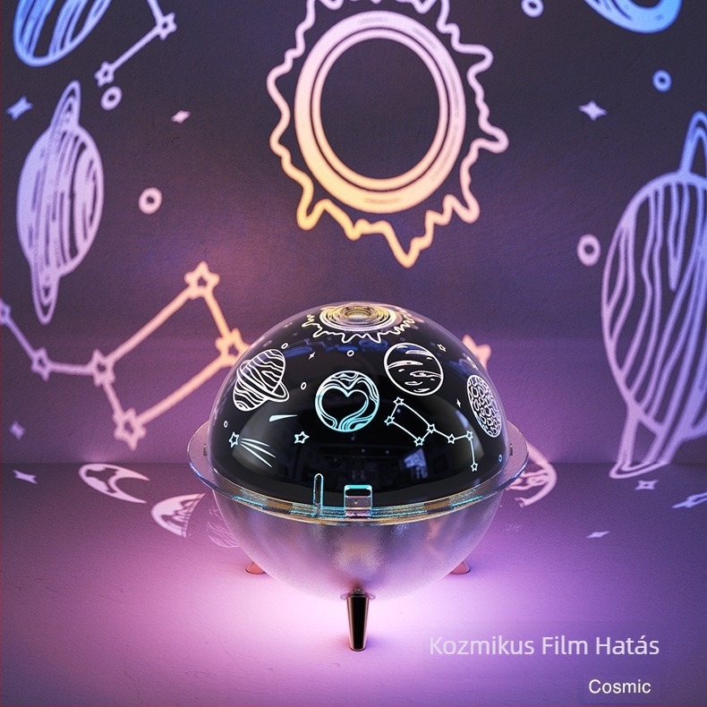 Csillagos ég projektoros párásító J10 (USB tápegység, 0,5–1 L tartály, helyiségek legfeljebb 10 m², 1 köd-kimenet, zaj ≤ 36 dB)