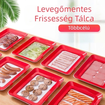 Qihong vákuum-tároló tál fedővel, műanyag, halmozható – alkalmas hűtőre és fagyasztóra