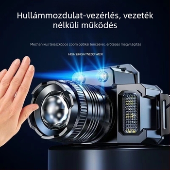 Fejlámpa LED-del, 3W, 1500mAh, kézi hajtású, 200–500 m hatótávolság
