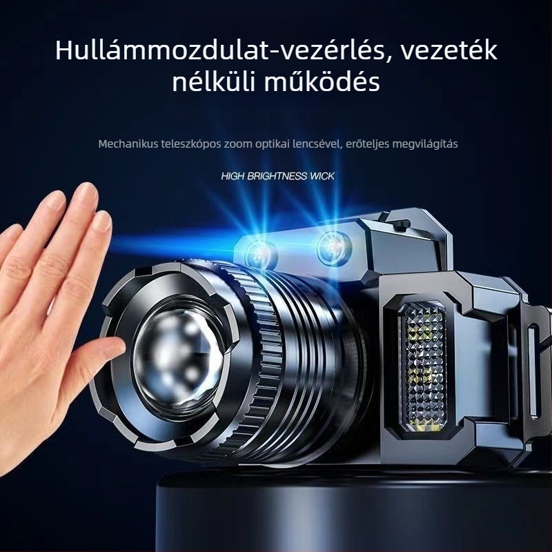 Fejlámpa LED-del, 3W, 1500mAh, kézi hajtású, 200–500 m hatótávolság