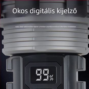 LED zseblámpa, kézi hajtású, 5W, 1200mAh, hatótáv 100–200 m
