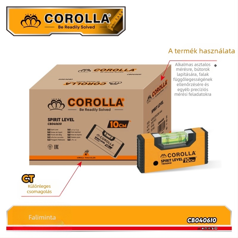 COROLLA Mini Mágneses Vízszintmérő — Magas Pontosság, Több Specifikáció, Otthoni Dekorációhoz