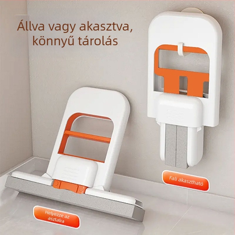 Kézi mini mop - nedvszívó szivacsos felmosó otthoni használatra, Crown márka, fém kivitel, alkalmas macskáknak, 2025-ös bevezetés