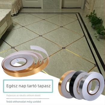 Csempeél-dekoratív öntapadós szalag — PET anyagú, vízálló, egyszínű, 1 db, nappaliba, hálószobába, dolgozószobába és fürdőszobába