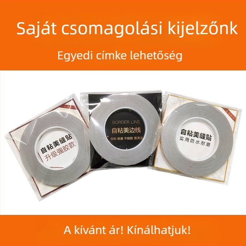 Csempeél-dekoratív öntapadós szalag — PET anyagú, vízálló, egyszínű, 1 db, nappaliba, hálószobába, dolgozószobába és fürdőszobába