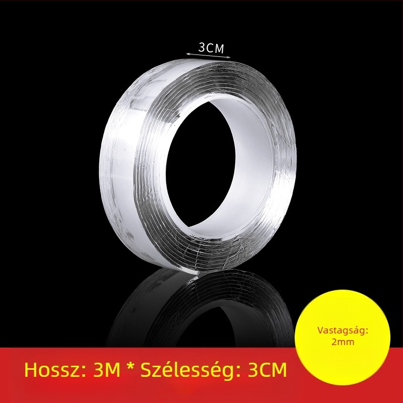 Nano kétoldalú ragasztócsík, magas tapadással falra szereléshez, vízálló és átlátszó gépjárműhasználatra